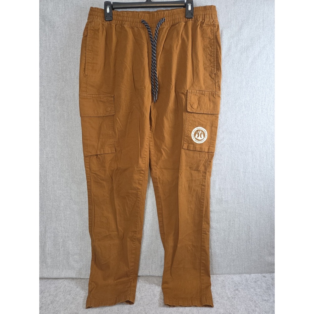 Hurley Cargo Drawstring Pants Mens XL Pockets Tapered Stretch Skater Y2K Retro